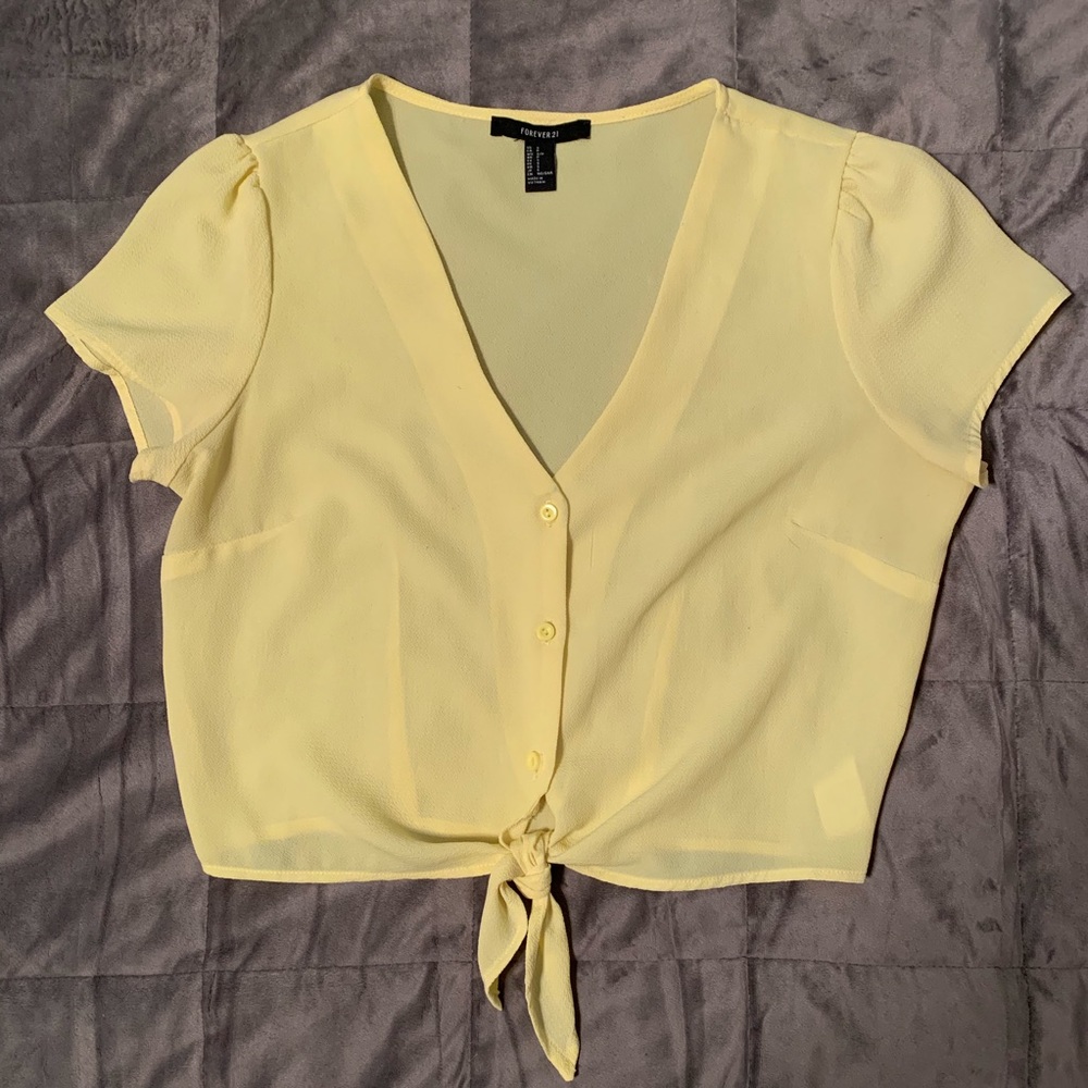 Forver 21 yellow cropped top